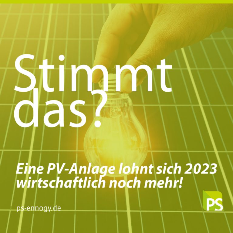 Wirtschaftlichkeit von PV-Anlagen 2023 - PS-Ennogy GmbH